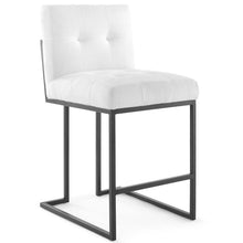 Load image into Gallery viewer, Privy Black Stainless Steel Upholstered Fabric Counter Stool by Modway