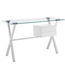 Load image into Gallery viewer, Stasis Glass Top Office Desk by Modway