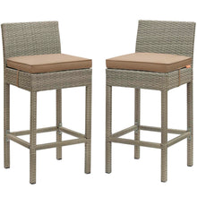 Load image into Gallery viewer, Conduit Outdoor Patio Wicker Rattan Bar Stool Set of 2 by Modway