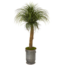 Load image into Gallery viewer, 64" Pony Tail Palm Artificial Plant in Copper Trimmed Metal Planter