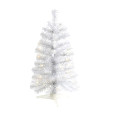 Load image into Gallery viewer, 2' White Artificial Christmas Tree with 35 LED Lights and 72 Bendable Branches