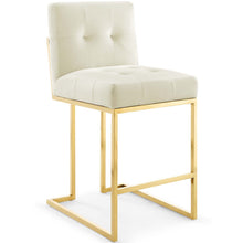 Load image into Gallery viewer, Privy Gold Stainless Steel Performance Velvet Counter Stool Set of 2 by Modway