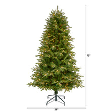 Load image into Gallery viewer, 6' Snowed Grand Teton Artificial Christmas Tree with 300 Clear Lights