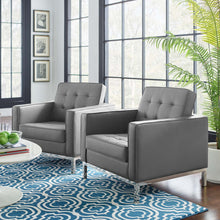 Load image into Gallery viewer, Loft Tufted Vegan Leather Armchairs Set of 2 by Modway