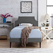 Load image into Gallery viewer, Corene Fabric Twin Platform Bed with Squared Tapered Legs by Modway