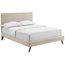 Load image into Gallery viewer, Macie Fabric Queen Platform Bed with Round Splayed Legs by Modway