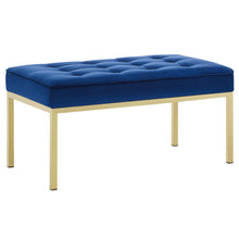 Load image into Gallery viewer, Loft Gold Stainless Steel Leg Medium Performance Velvet Bench by Modway