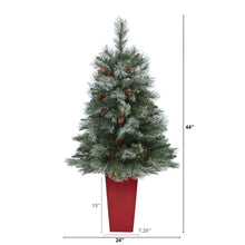 Load image into Gallery viewer, 44' Snowed French Alps Mountain Pine Artificial Christmas Tree w/ 135 Bendable