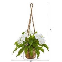 Load image into Gallery viewer, 29" Phalaenopsis Orchid and Fern Artificial Plant in Hanging Basket