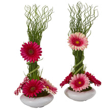 Load image into Gallery viewer, 11" Rose Artificial Arrangement in Glass Vase (Set of 2)