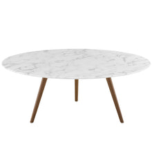 Load image into Gallery viewer, Lippa 40" Round Faux Marble Coffee Table with Tripod Base by Modway