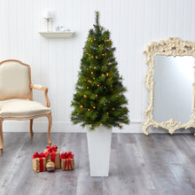 Load image into Gallery viewer, 57' Green Valley Pine Artificial Christmas Tree w/ 100 Warm White LED Lights