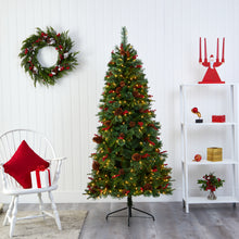 Load image into Gallery viewer, 6.5' Norway Mixed Pine Artificial Christmas Tree w/ 350 Clear LED Lights