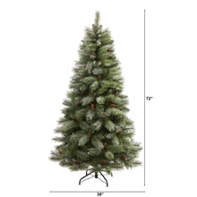 Load image into Gallery viewer, 6' Snowed French Alps Mountain Pine Artificial Christmas Tree
