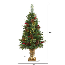 Load image into Gallery viewer, 4' Pine, Pinecone and Berries Artificial Christmas Tree in Decorative Urn