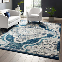 Load image into Gallery viewer, Entourage Malia Distressed Vintage Floral Vintage Medallion 8x10 Area Rug by Modway