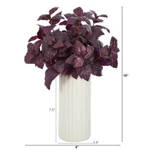 Load image into Gallery viewer, 15" Basil Artificial Plant in White Planter