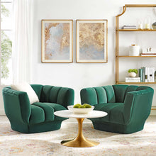 Load image into Gallery viewer, Entertain Vertical Channel Tufted Performance Velvet Armchair Set of 2 by Modway