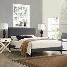 Load image into Gallery viewer, Amaris Fabric Full Platform Bed with Squared Tapered Legs by Modway