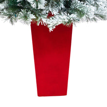 Load image into Gallery viewer, 5' Flocked Oregon Pine Artificial Christmas Tree w/ 100 Clear Lights
