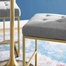 Load image into Gallery viewer, Privy Gold Stainless Steel Upholstered Fabric Counter Stool by Modway