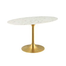 Load image into Gallery viewer, Lippa 54" Oval Faux Marble Dining Table by Modway
