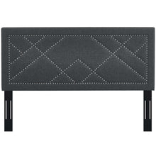 Load image into Gallery viewer, Reese Nailhead Upholstered Linen Fabric Full / Queen Headboard by Modway