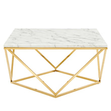 Load image into Gallery viewer, Vertex Gold Metal Stainless Steel Coffee Table by Modway