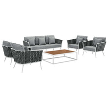 Load image into Gallery viewer, Stance 6 Piece Outdoor Patio Aluminum Sectional Sofa Set by Modway