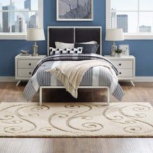 Load image into Gallery viewer, Jubilant Sprout Scrolling Vine Shag 8x10 Area Rug by Modway