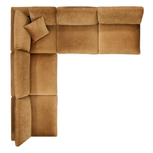 Load image into Gallery viewer, Commix 5-Piece Down Filled Overstuffed Performance Velvet Sectional Sofa by Modway