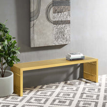 Load image into Gallery viewer, Gridiron Large Stainless Steel Bench by Modway