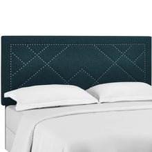 Load image into Gallery viewer, Reese Nailhead Upholstered Linen Fabric Full / Queen Headboard by Modway