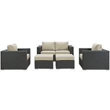 Load image into Gallery viewer, Sojourn 5 Piece Outdoor Patio Sunbrella¨ Sectional Set by Modway