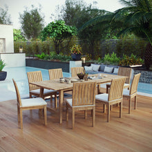 Load image into Gallery viewer, Marina 9 Piece Outdoor Patio Teak Dining Set by Modway