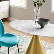 Load image into Gallery viewer, Tupelo 48" Oval Artificial Marble Dining Table by Modway