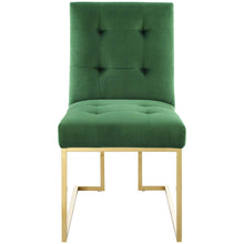 Load image into Gallery viewer, Privy Gold Stainless Steel Performance Velvet Dining Chair by Modway