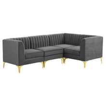 Load image into Gallery viewer, Triumph 4-Piece Channel Tufted Performance Velvet Sectional Sofa by Modway