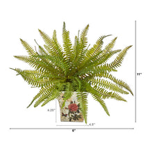 Load image into Gallery viewer, 11" Fern Artificial Plant in Floral Planter