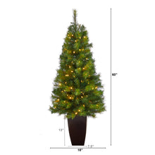 Load image into Gallery viewer, 5' Green Valley Pine Artificial Christmas Tree w/ 100 Warm White LED Lights