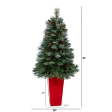 Load image into Gallery viewer, 55' Snowed French Alps Mountain Pine Artificial Christmas Tree w/ 237 Bendable