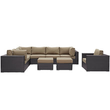 Load image into Gallery viewer, Convene 9 Piece Outdoor Patio Sectional Set by Modway