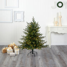 Load image into Gallery viewer, 4' Swedish Fir Artificial Christmas Tree w/ 160 Warm White LED Lights & 403 Bend