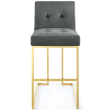 Load image into Gallery viewer, Privy Gold Stainless Steel Performance Velvet Bar Stool by Modway
