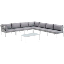 Load image into Gallery viewer, Harmony 8 Piece Outdoor Patio Aluminum Sectional Sofa Set by Modway