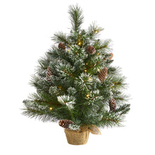 Load image into Gallery viewer, 2' Frosted Pine Artificial Christmas Tree w/ 35 Clear LED Lights