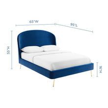 Load image into Gallery viewer, Mira Upholstered Performance Velvet Queen Platform Bed by Modway