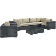 Load image into Gallery viewer, Summon 7 Piece Outdoor Patio Sunbrella¨ Sectional Set by Modway