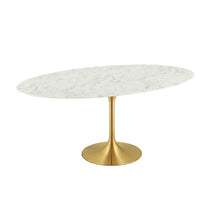 Load image into Gallery viewer, Lippa 78" Oval Faux Marble Dining Table by Modway