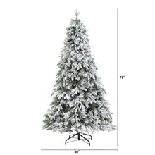 Load image into Gallery viewer, 6' Flocked Vermont Mixed Pine Artificial Christmas Tree w/300 Clear LEDs Lights